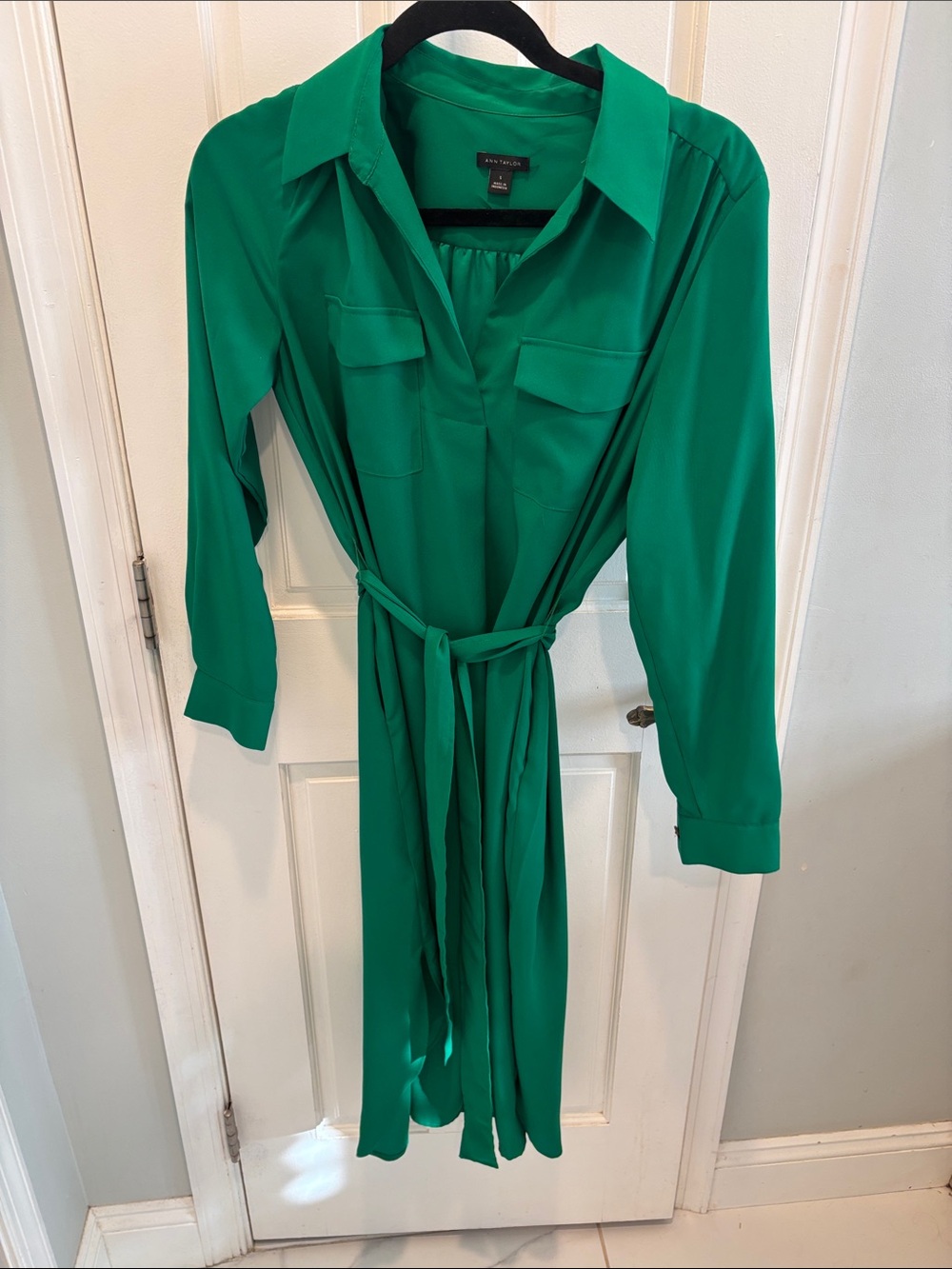 Ann Taylor Emerald Green shirt dress
